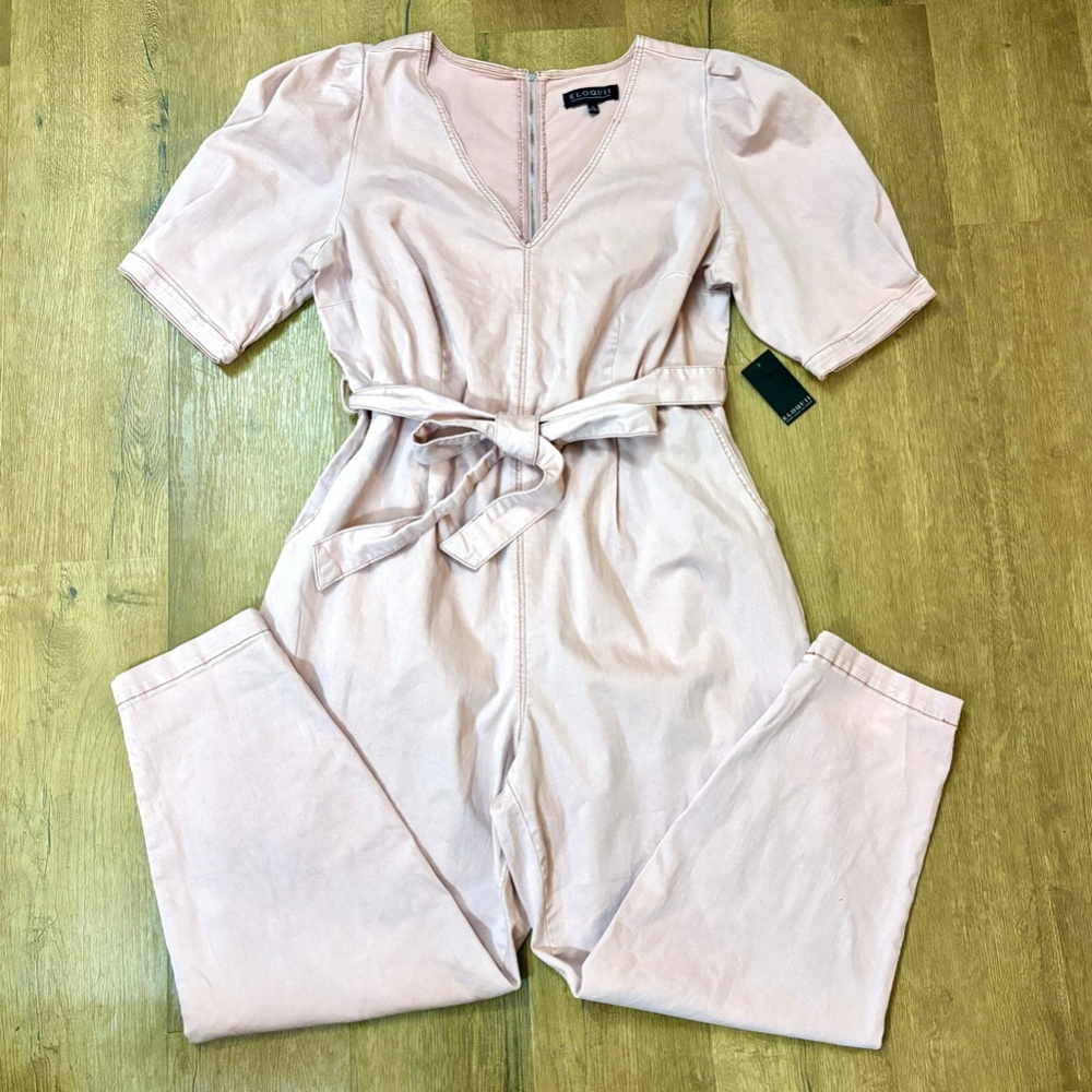 Eloquii Blush Pink Tie-Waist Jumpsuit